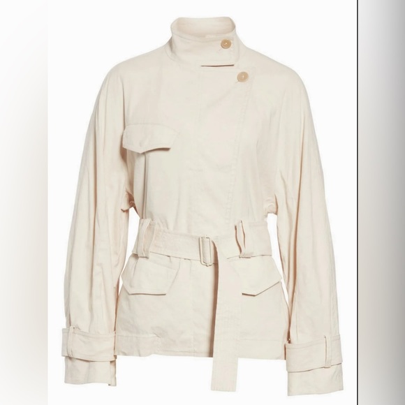 NWT Vince Linen Notched Lapels Short Belted Trench Jacket - Picture 4 of 10